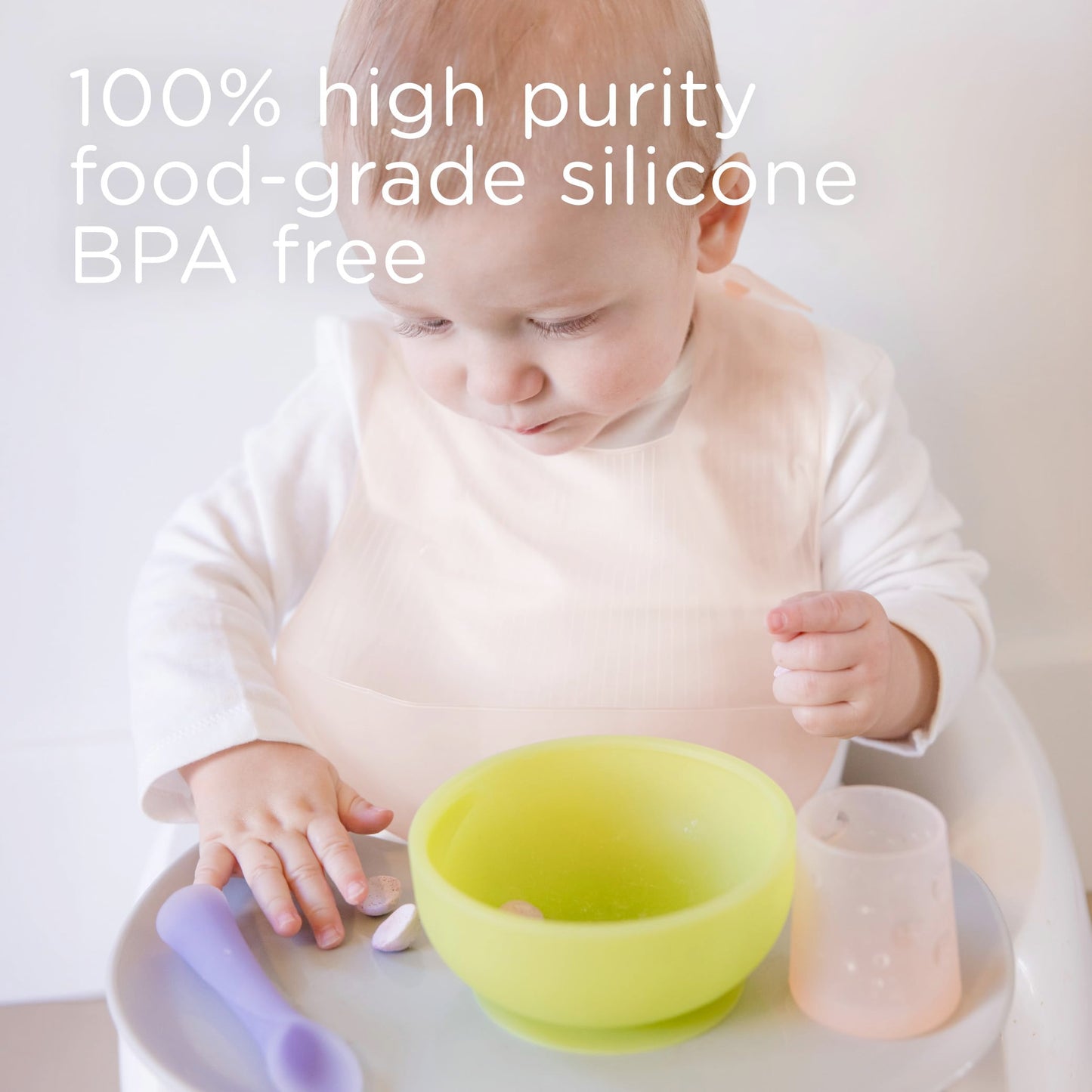 Olababy Fold N Go Silicone Baby Bib w Travel Case | Soft, Lightweight, Waterproof Bibs for Infants & Toddlers | BPA Free (1 Bib + 1 Travel Case, Kiwi)