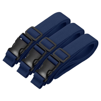 PATIKIL Utility Straps with Quick Release Buckle, (1 Inch x 8 Feet, Dark Blue) (3 Pcs) Adjustable Luggage Polyester Straps Backpack Webbing, Suit for Sleeping Bag/Camping/Hiking