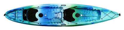 Perception Kayaks - 13.5 Tandem Kayak - Sit on Top - Large Rear Storage with Tie Downs - 13.5 ft - Deja Vu