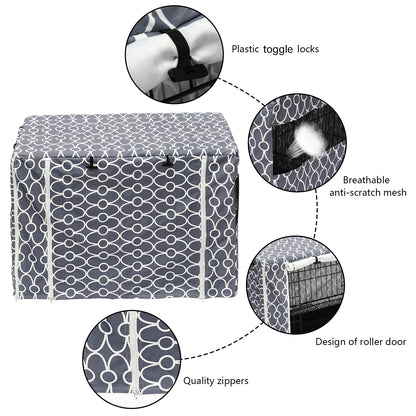 Dog Crate Cover Durable Polyester Pet Kennel Cover Universal Fit for Wire Dog Crate - Fits Most inch Dog Crates - Cover only-Gray-30