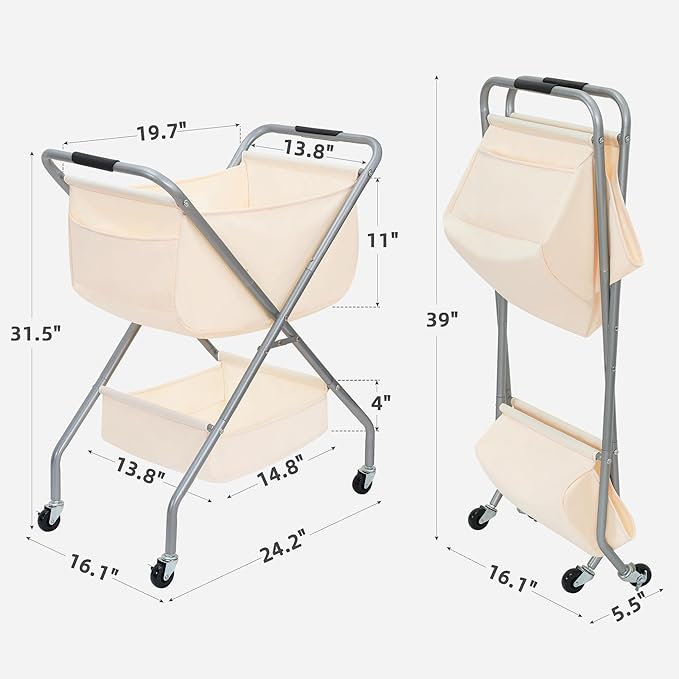 STORAGE MANIAC Collapsible Laundry Cart