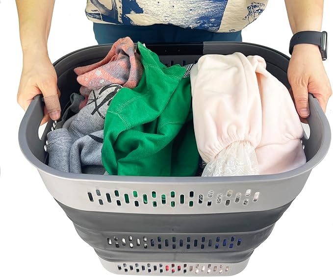 SAMMART 38L Collapsible Plastic Laundry Basket