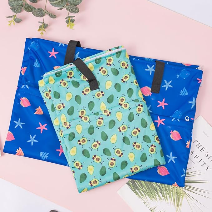 ALVABABY 2 Pack Large Wet Dry Bag Waterproof Hanging Cloth Diaper