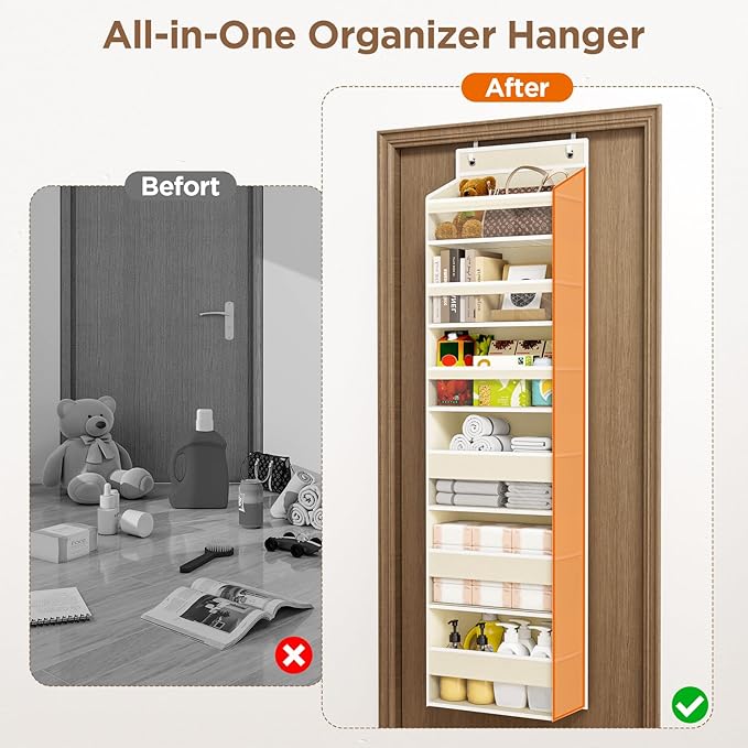 Over The Door Organizer, 6 Shelf Door Hanging Organizers