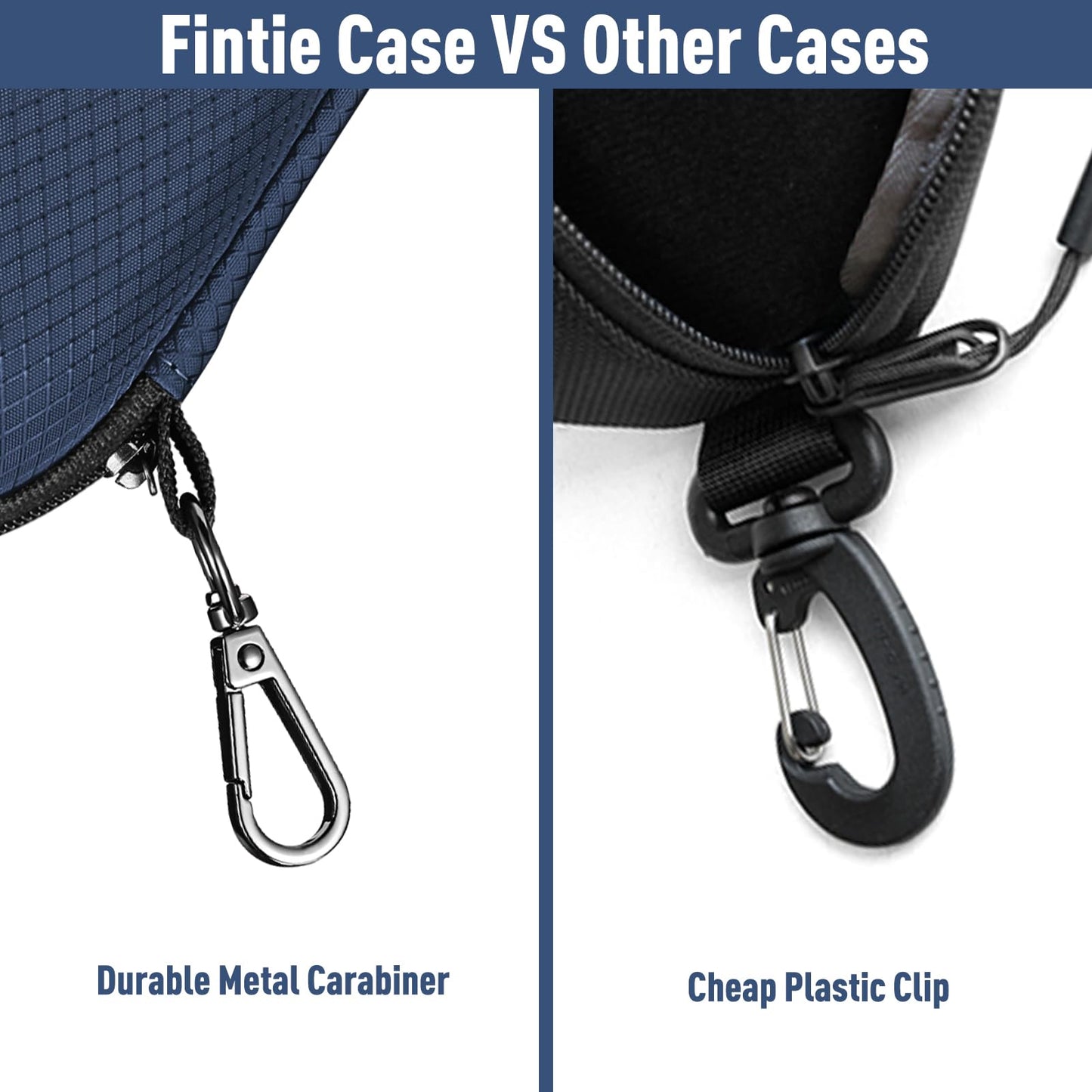FINTIE Sunglasses Case for Men and Women - Hard Shell Shockproof Sport Glasses Case - Zipper Portable Spectacle Cases with Clip