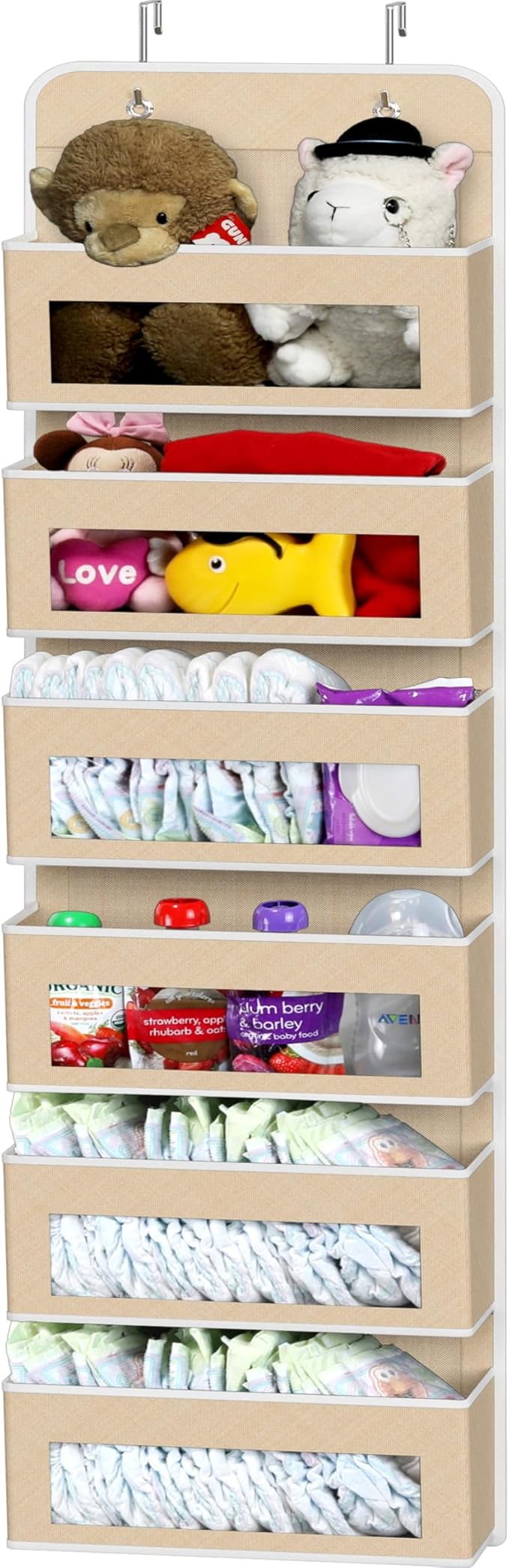 Simple Houseware 6 Clear Window Pocket Over Closet Door Storage Hanging