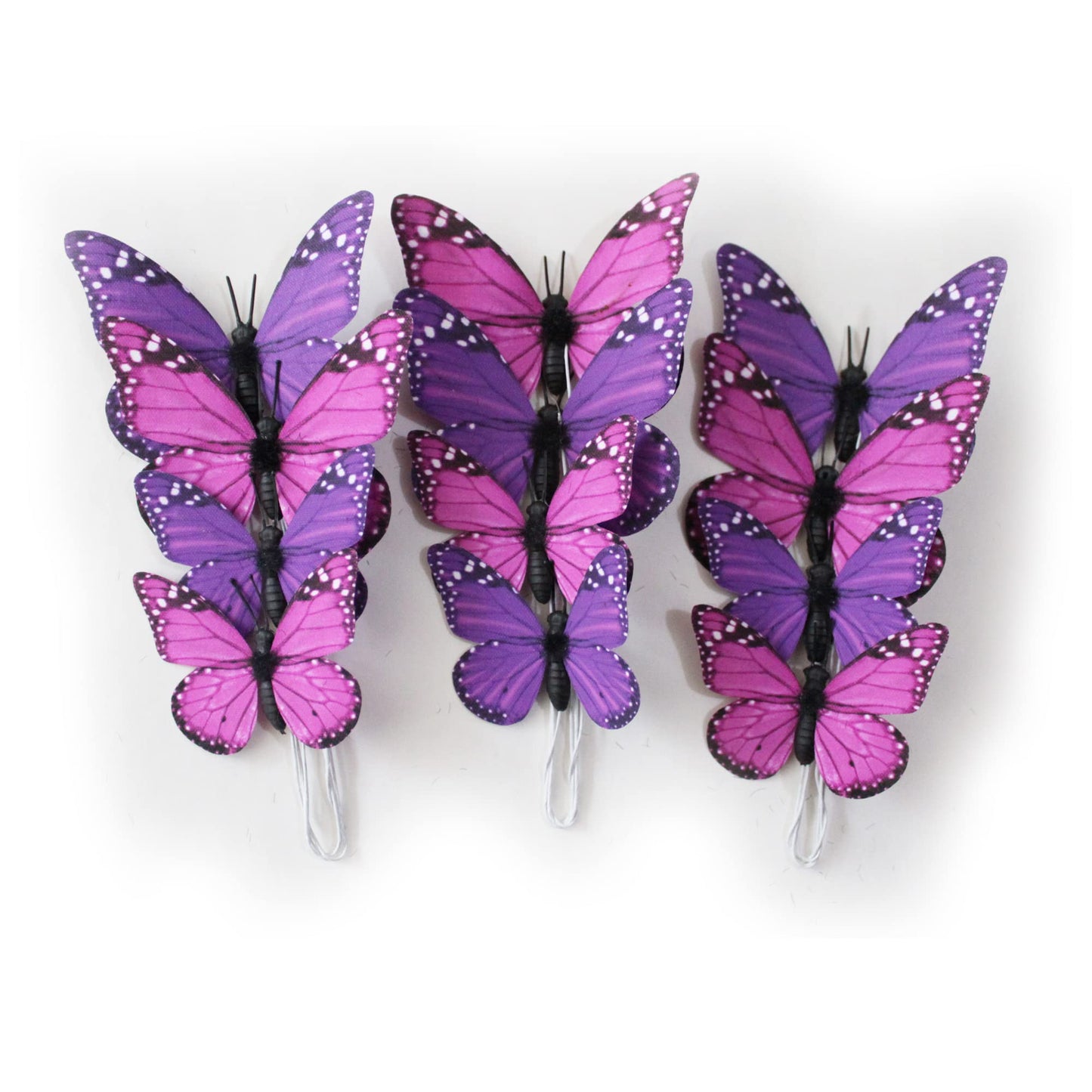 ConetoRosa Butterfly Decor 12PCS 2Sizes, 3D Faux Butterflies (Lavender)