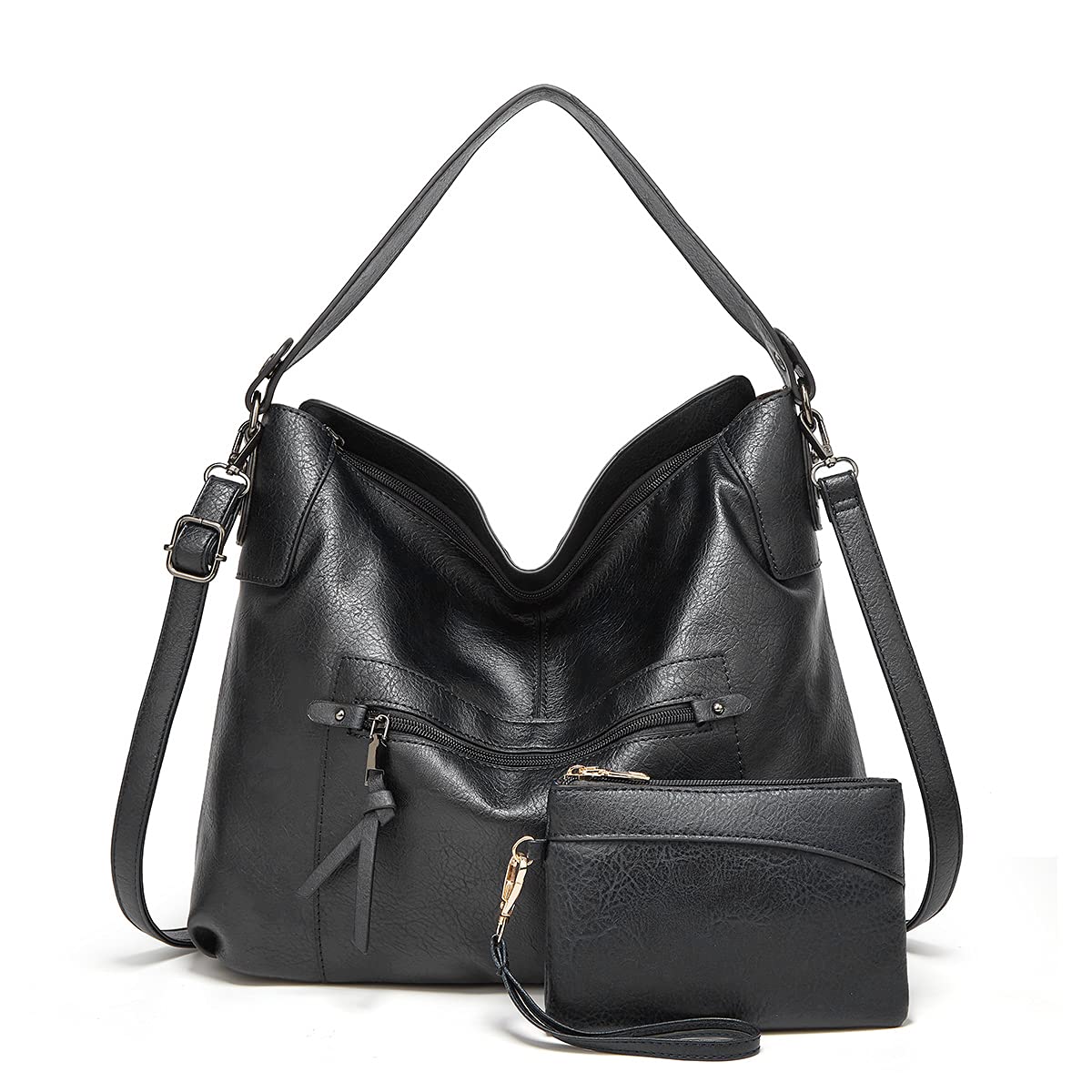 Gladdon Hobo Bags for Women Large Capacity Handbags Bags Ladies Tote Bags Leather Crossbody Shoulder Bags with Small Purse Set 2PCS