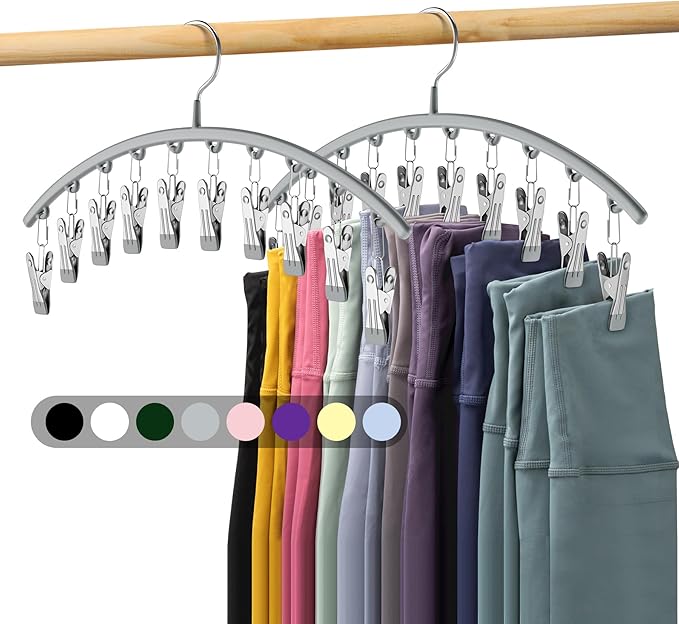 Legging Organizer for Closet, Metal Yoga Pants Hanger w/Rubber Coated 2 Pack