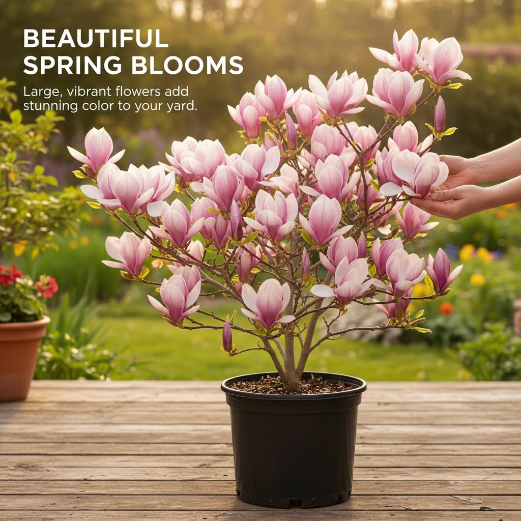 Jane Magnolia Live Tree Plant 2 to 3 Feet Tall, Fragrant Magnolia Flower Tree Live Plant in 3 Gallon Pot for Planting Outdoor, No Ship to CA
