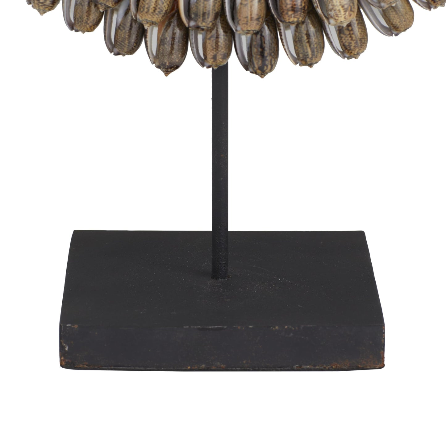 Deco 79 Shell Necklace Handmade Decorative Sculpture Home Decor Statue with Stand, Accent Figurine 12" x 6" x 15", Brown