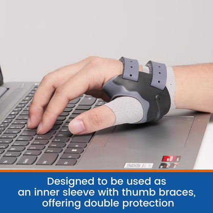 Willcom Thumb Brace Compression Sleeve (2 PCS) - Soft Elastic Thumb Spica Protector for Relieving Pain, Arthritis, Joint Pain, Tendonitis, Sprains-Breathable, Comfortable, Lightweight(Small)