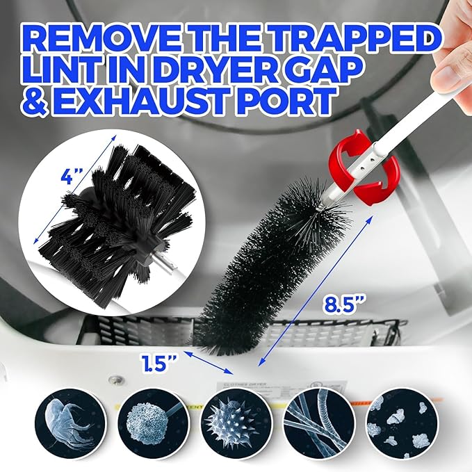 Holikme 20 Feet Dryer Vent Cleaner Kit, Flexible Lint Brush