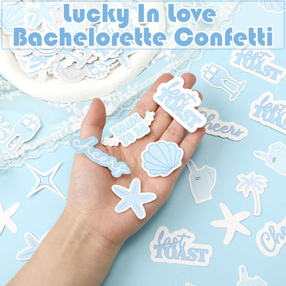 Marspark 300 Pcs Last Toast on the Coast Confetti Bachelorette Party Decorations Seashells Bells Ring Table Centerpieces Decor Ocean Bridal Shower Beach Coastal Party Decor Wedding Supplies
