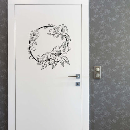 SUPERDANT Moon Phase Wall Decor Flowers Vine Wall Stickers Moon Shape Peel and Stick Art Decor DIY Vinyl Murals Window Cling Decals for Girl's Room Study Room Livingroom Bedroom Decoration