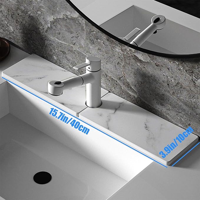 Kitchen Sink Faucet Mat, Diatomaceous Earth Quick Dry Sink Splashback Drying Mat