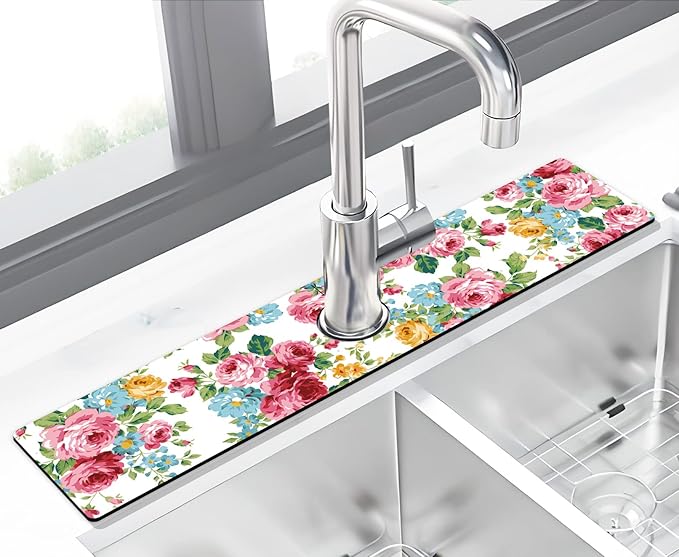Kitchen Sink Splash Guard Faucet Mat Super Absorbent Fast Drying Mat Sink