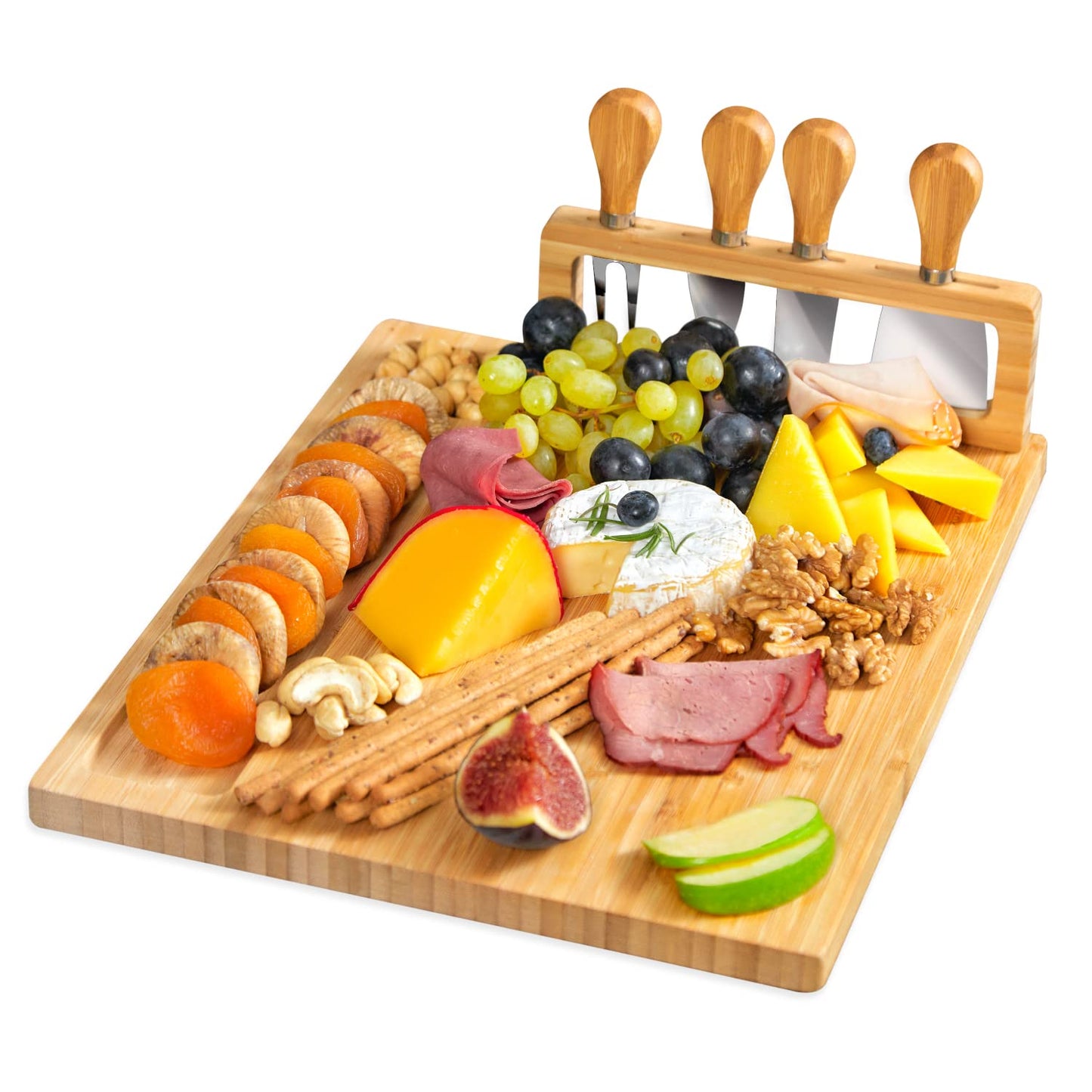 RoyalHouse Bamboo Cheese Board and Charcuterie Boards Set & Serving Tray for Meat, and Wine - Birthday Gifts for Women, Wedding Gift for Couples 2025, Bridal Shower, Housewarming Gift New Home