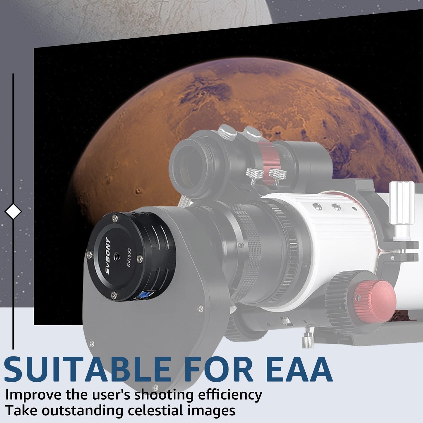 SVBONY SV705C Telescope Camera, IMX585 Sensor Astronomy Camera with USB 3.0, High Resolution Planets Camera, Astronomy Camera for Moon, Saturn, Planets and Deep Sky Astrophotography
