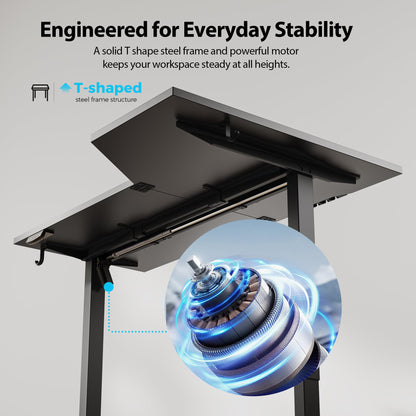 Agilestic Electric Standing Desk, Height Adjustable Desk, 59 x 35 Inch Sit Stand up for Work Office Home, L Shaped Ergonomic Rising Computer Table with Memory Preset, Black
