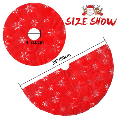 Christmas Tree Skirt - 36 Inches Large Red Tree Skirt with High - End Soft Faux Fur Tree Skirt for Christmas Decorations Indoor Outdoor - Red