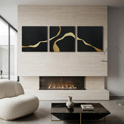 JUHOME Hand-Painted Thick Textured 3D Curve in Plaster Abstract Neutral Wall Art, Contemporary Minimalist Canvas Oil Painting Wall Decor,Home Decorative Art Painting