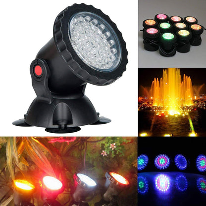 COVVY Waterproof Underwater Spot Lights Multicolour RGB Aquarium Lights with Remote Control for Garden Pond Fish Tank Swimming Pool,UK Plug (Set of 1 Light)