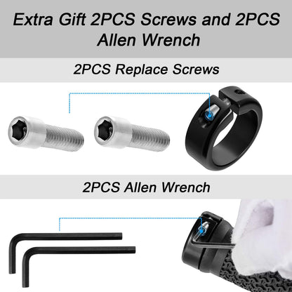 Hapleby Premium Bike Handlebar Grips, Single Lock-on Professional Mountain Bicycle Handlebar Locking Grips with Anti-Slip, 2PCS Screw and 2PCS Allen Wrench for Free
