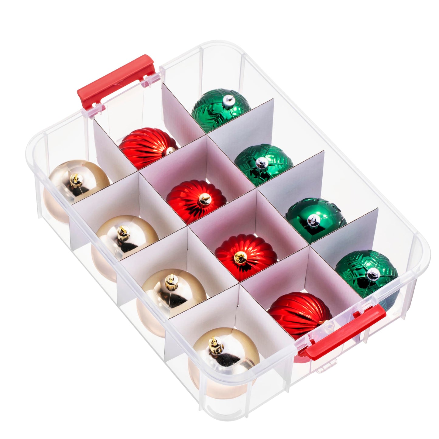 Tribello 2-Layer Christmas Ornament Storage Box Plastic - 24 Compartment Cchristmas Decoration Storage Box