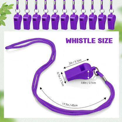 Honoson Whistle for Adults Plastic Safety Emergency Whistle Survival Loud for Lifeguard Coaches Hiking Outdoor Camping Accessories (Purple,100 Pcs)