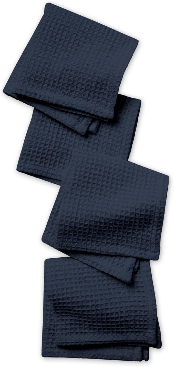 Encasa XO' Waffle Weave Face & Hand Towels – 12"x12", Kitchen & Travel – Small