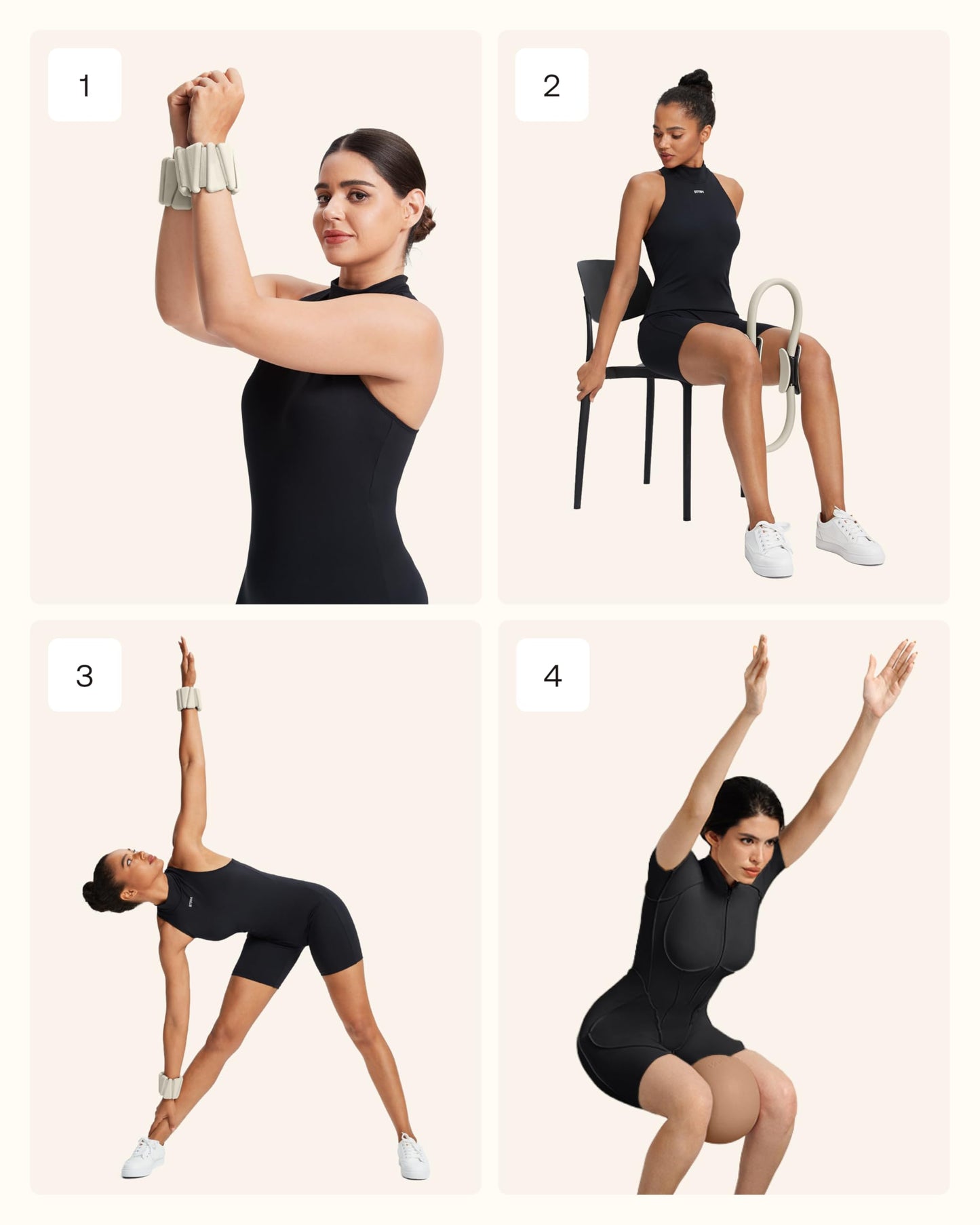 BetterMe Bubble Butt Kit – Pilates Ring, Weight Bands, Soft Ball & Loop Bands – Glute Training Pilates Kit for Women – Home Workout Pilates Equipment Set (Chocolate Brown)