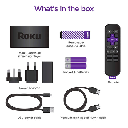 Roku Express 4K | HD/4K/HDR Streaming Media Player, Black