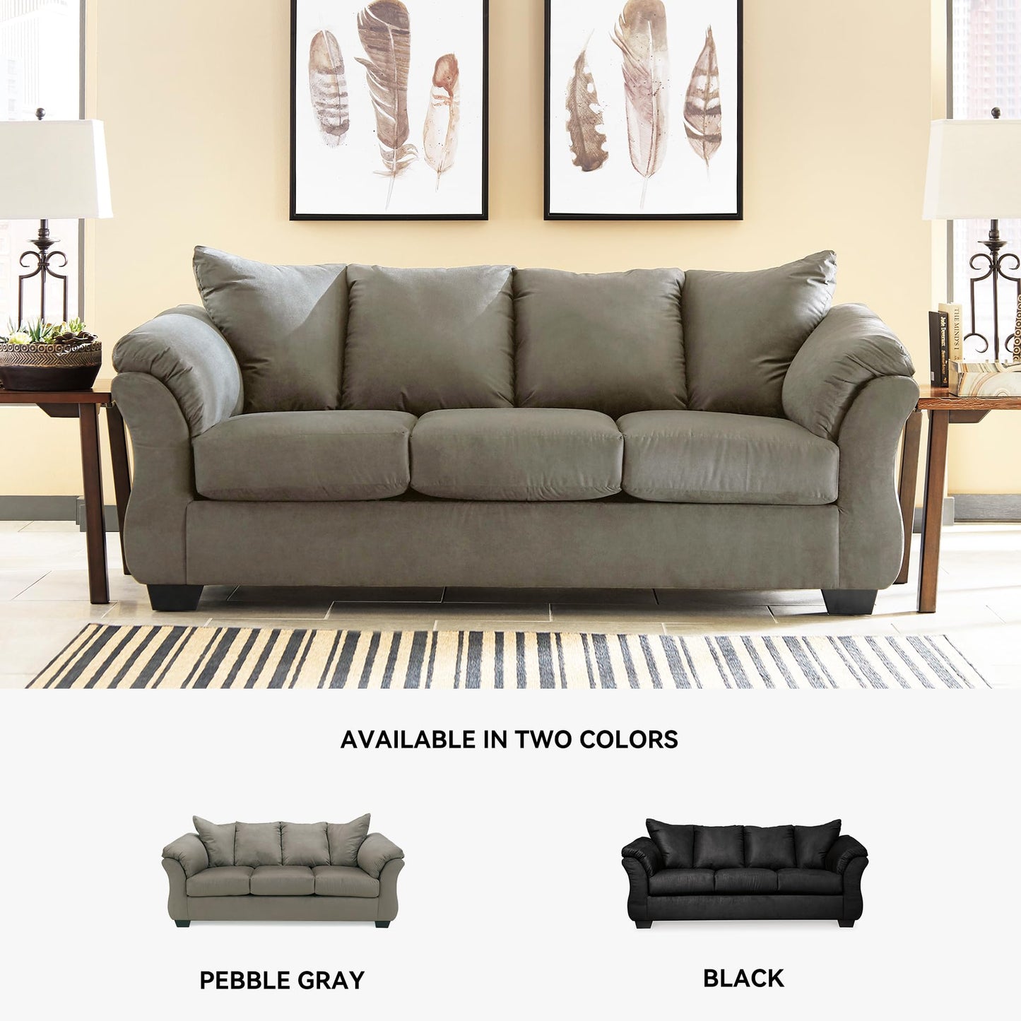 Signature Design by Ashley Darcy Casual Plush Sofa, Grayish Brown