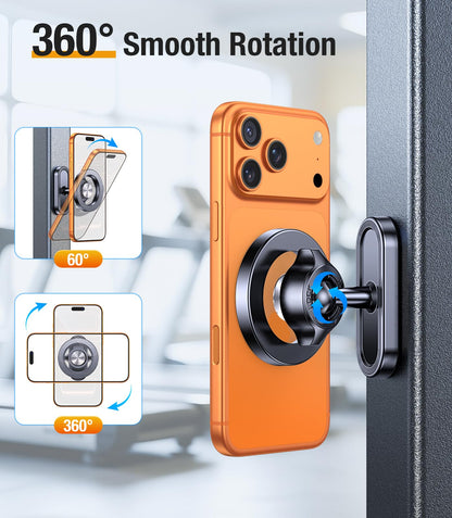 Coolpow Dual Magnetic Phone Holder for Gym Mag Safe Phone Holder【Strong Magnet】 Gym Phone Holder Camera Mount for Gym Accessories for Women Attach to Metal Surface with iPhone 17 Pro Max 16 15 14 13