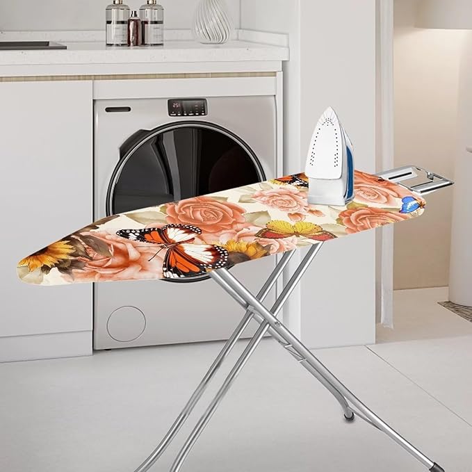 Butterfly Floral Ironing Board Cover Full Size Scorch Resistant Padding Heat