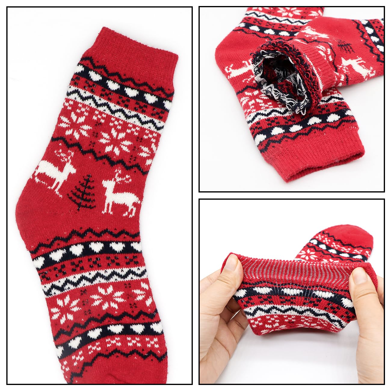 YQHMT Wool Socks for Women Gifts Winter Warm Thick Thermal Vintage Knit Soft Comfy Crew Socks Stocking Stuffers, Christmas Gift