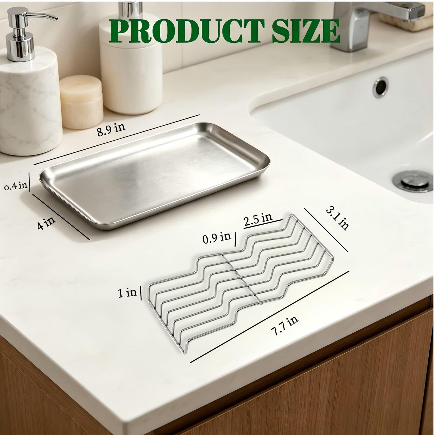 UVULAS 304 Stainless Steel 3 Bar Soap Dish, Self Draining Shampoo Bar Holder for Solid Shampoo & Conditioner Bars, Corner Soap Holder Tray for Shower Bathroom