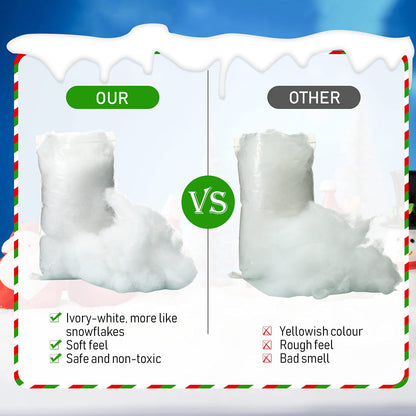 Tatuo 7 oz Fake Snow 200 g Per Bag Artificial Fake Cotton Christmas White Cloud Faux Fluffy Snow Indoor Soft for Winter Christmas Tree Mantle Village Nativity Scene