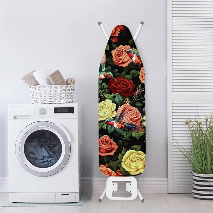 Hummingbird Rose Ironing Board Cover Standard Size 15 x 54 Stain Resistant