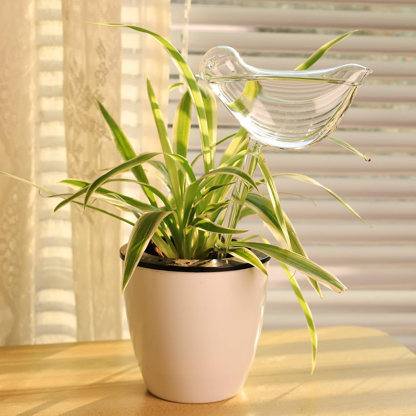 KiKiHome Plant Water Drippers, Glass Plant Waterer Bulbs,Self Watering Globes for Plants,Automatic Irrigation Device for Indoor & Outdoor Plants, 2 Birds