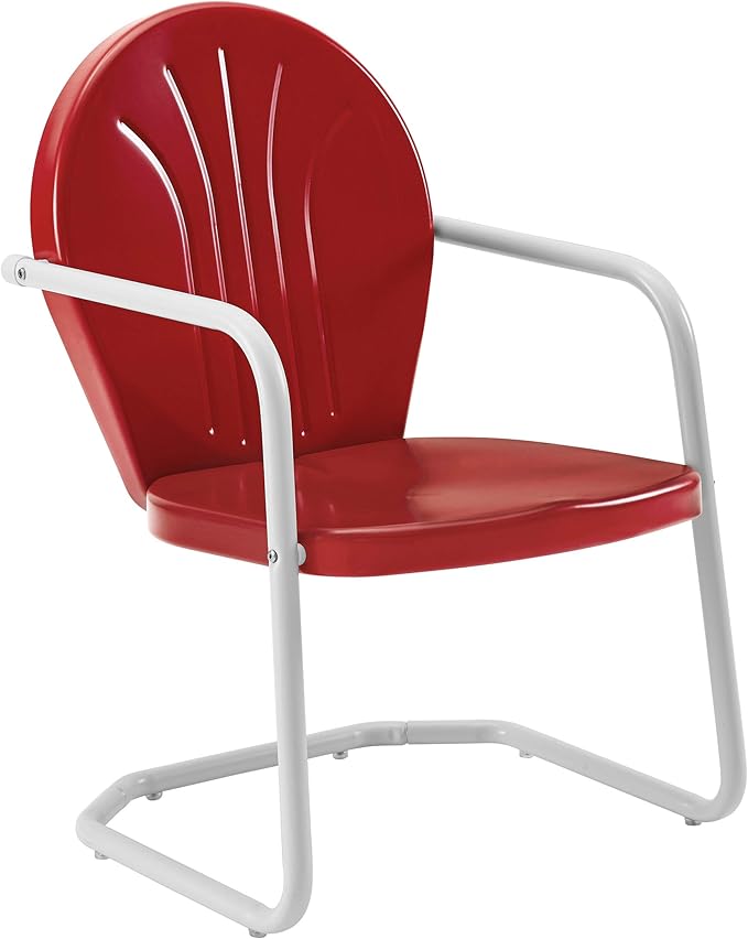 Crosley Furniture Griffith Outdoor Chair, Retro Metal Patio Chairs