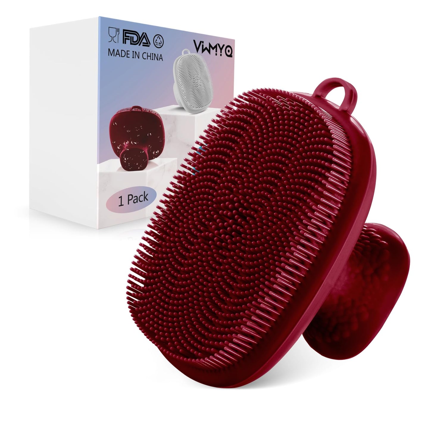 VWMYQ Face Scrubber, Silicone Face Scrubber for Men Facial Cleansing Brush Silicone Face Wash Brush Manual Waterproof Cleansing Skin Care Face Brushes for Exfoliating- Black