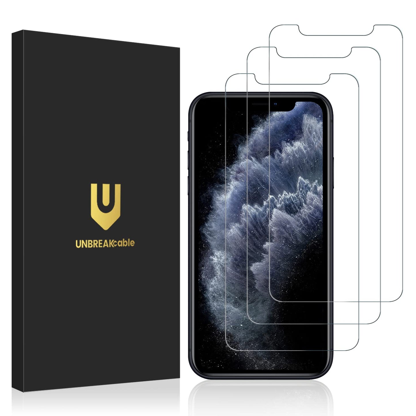 UNBREAKcable Shatterproof Tempered Glass Screen Protector for iPhone SE 2022/SE 2020, iPhone 8/7 [3-Pack] [99.99% HD Clear] [Easy Installation Frame] [9H Hardness][Bubble Free] for Apple 4.7''