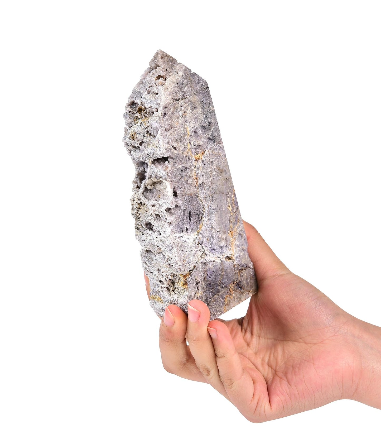AMOYSTONE Decorative Large Tower Sphalerite Geode Slab 1.3-1.7 LBS, for Witch Healing Reiki Chakra