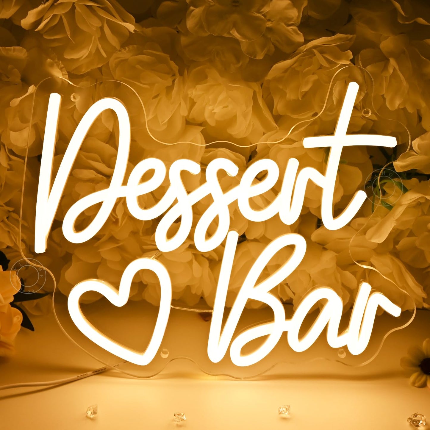 SYLHOME Dessert bar Led Neon Light Sign Home Candy Bar Snack Wall Sign Decor Wedding Birthday Christmas Party Decor Banner Gifts 11.81" X 9.33" USB