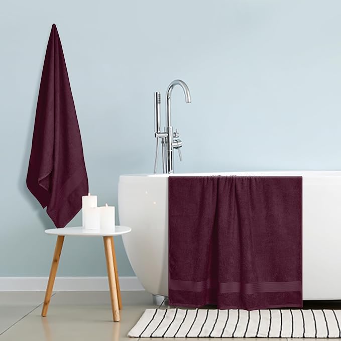 GLAMBURG Premium Cotton Oversized 2 Pack Bath Sheet 35x70-100% Pure Cotton