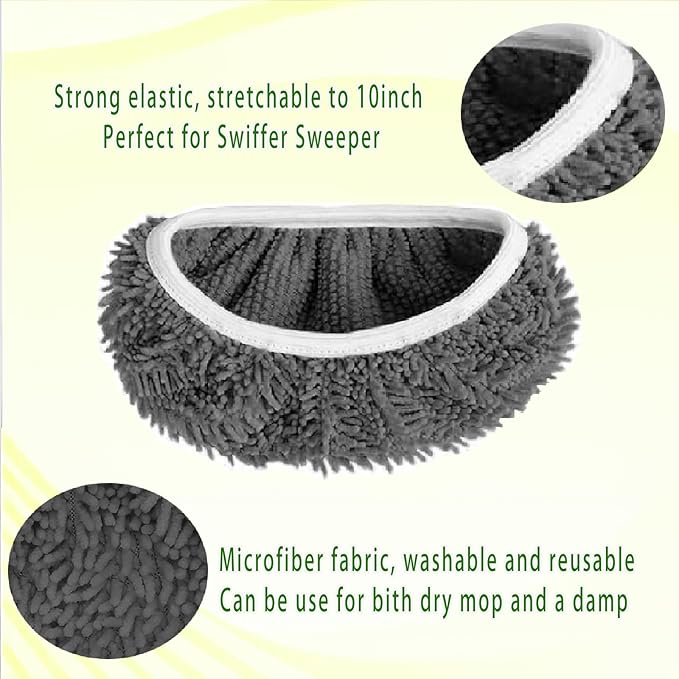 Reusable Microfiber Mop Pads Washable Wet Pads Compatible