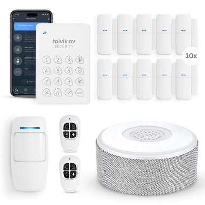 tolviviov Alarm System for Home Security, Door Alarm Systems, App Alerts, 15Piece Kit, No Monthly fee, WiFi Alarm, Door Window Motion Sensor, for Home Security and Kids Safety