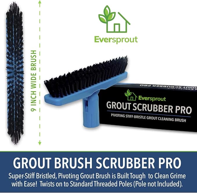 EVERSPROUT Grout Cleaning Brush Scrubber, Stiff V-Shaped Scrub Bristles Built